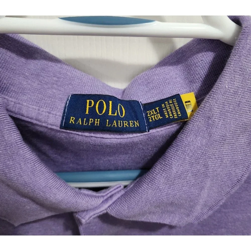 Polo Ralph Lauren Purple Short Sleeve‎ Polo Shirt Size 2XLT Flesh Pony Cotton